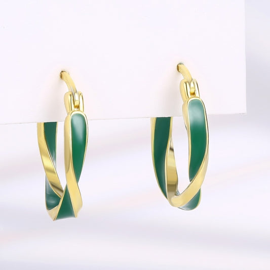 Ohrringe aus goldplattierter Legierung mit grünem Emporia® Kristall