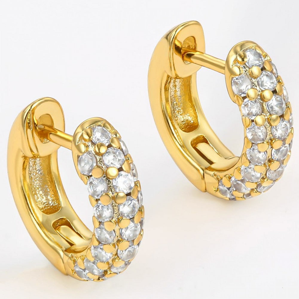 Ohrringe aus goldplattierter Legierung mit weißem Emporia® Kristall 1 