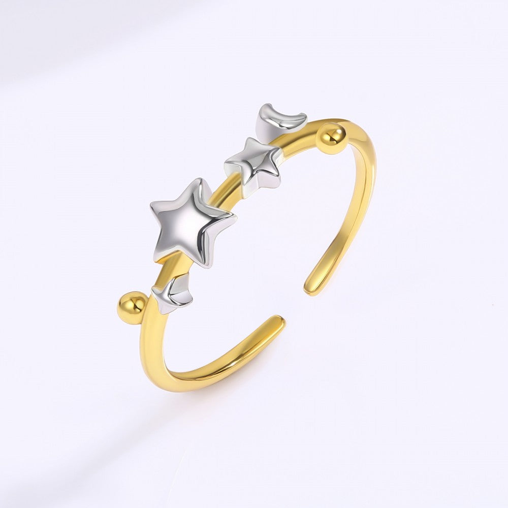 Ring aus goldplattierterr Legierung mit weißem Emporia® Kristall