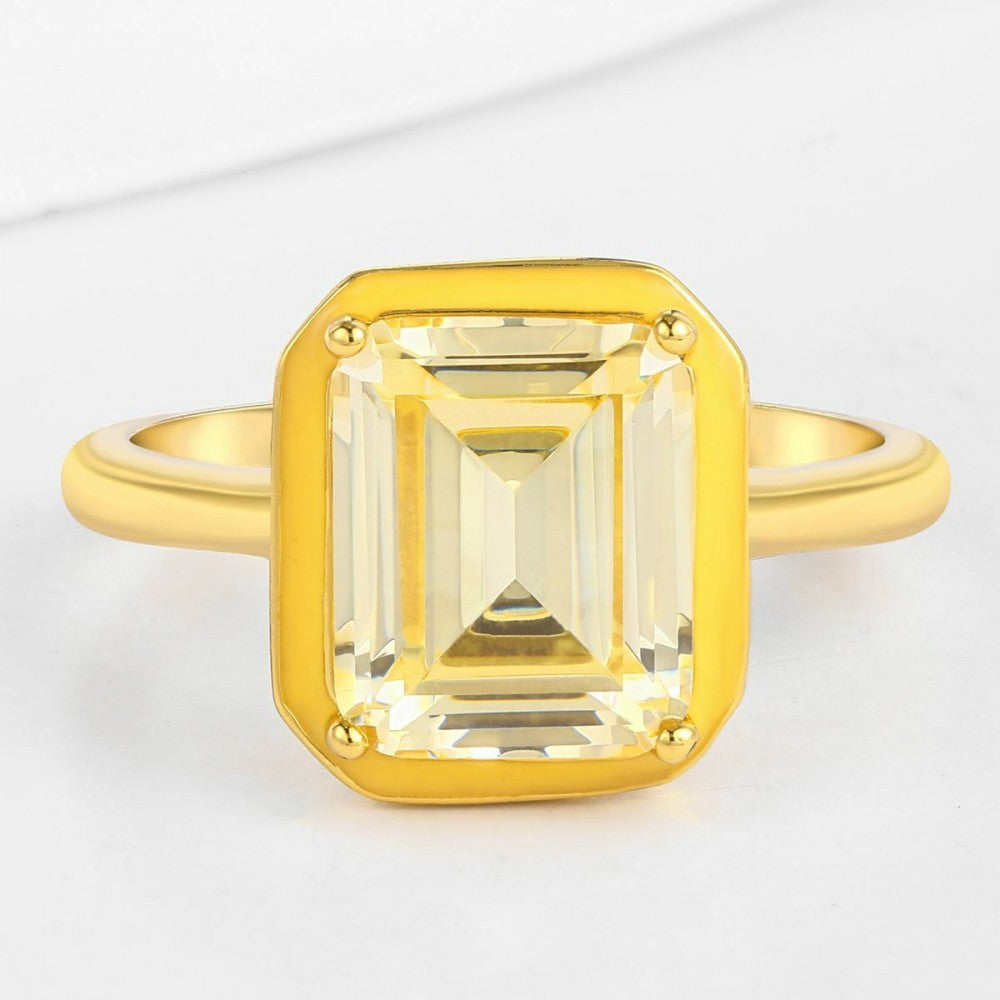 Ring aus goldplattierterr Legierung mit weißem Emporia® Kristall 1 