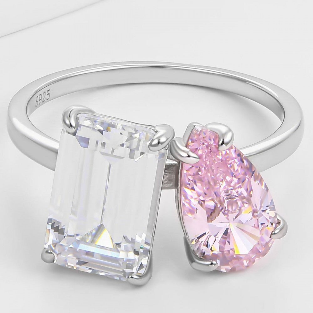 Ring aus goldplattierterr Legierung mit rosafarbenem Emporia® Kristall