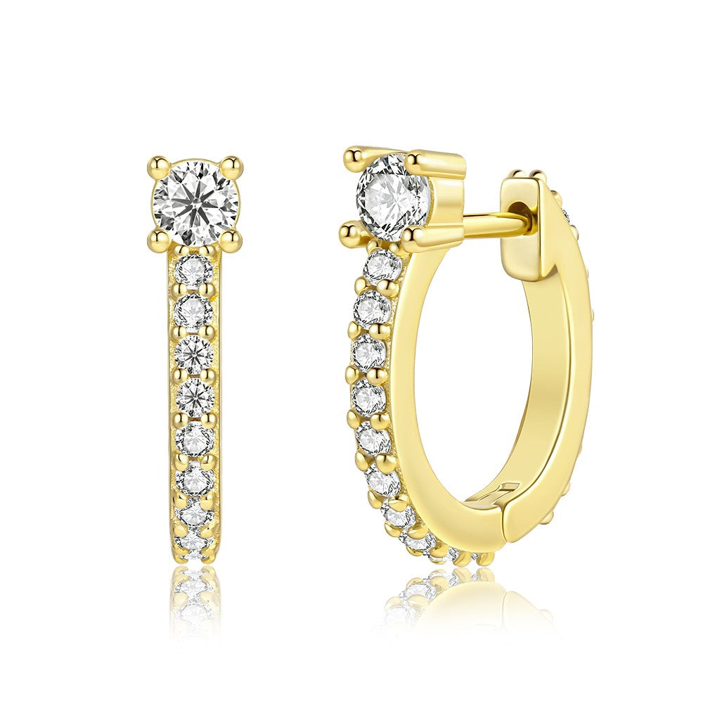 Ohrringe aus goldplattierter Legierung mit weißem Emporia® Kristall 1 