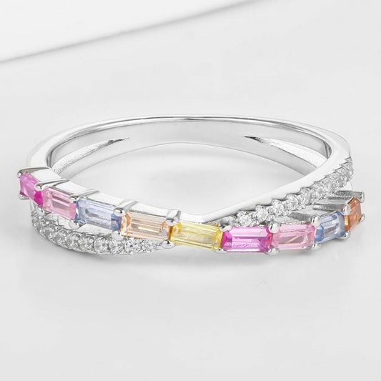 Ring aus goldplattierterr Legierung mit rosafarbenem Emporia® Kristall