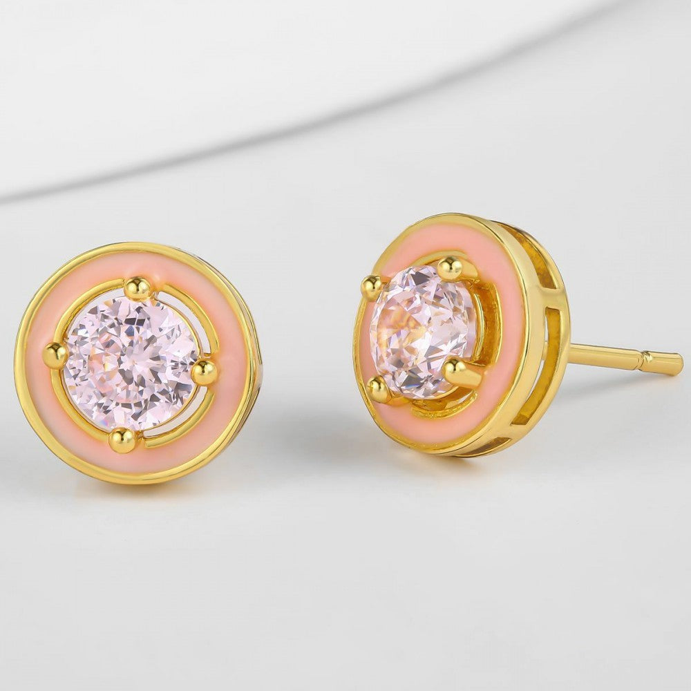 Ohrringe aus goldplattierter Legierung mit weißem Emporia® Kristall 1 