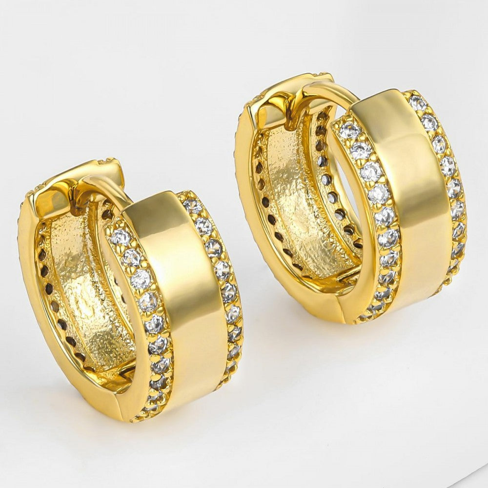 Ohrringe aus goldplattierter Legierung mit weißem Emporia® Kristall 1 
