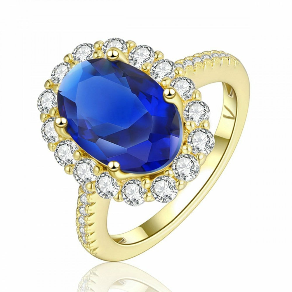 Ring aus goldplattierterr Legierung mit weißem Emporia® Kristall 1 