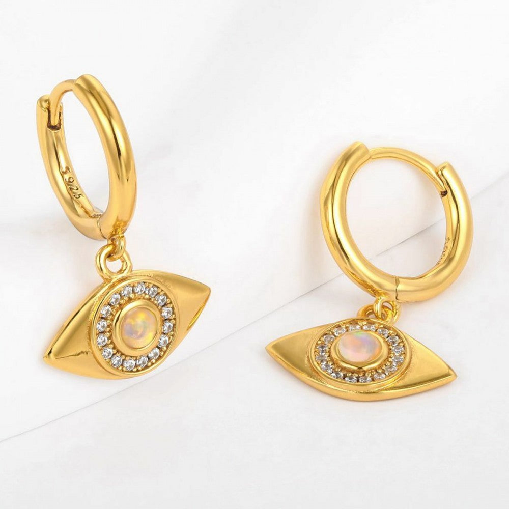 Ohrringe aus goldplattierter Legierung mit weißem Emporia® Kristall