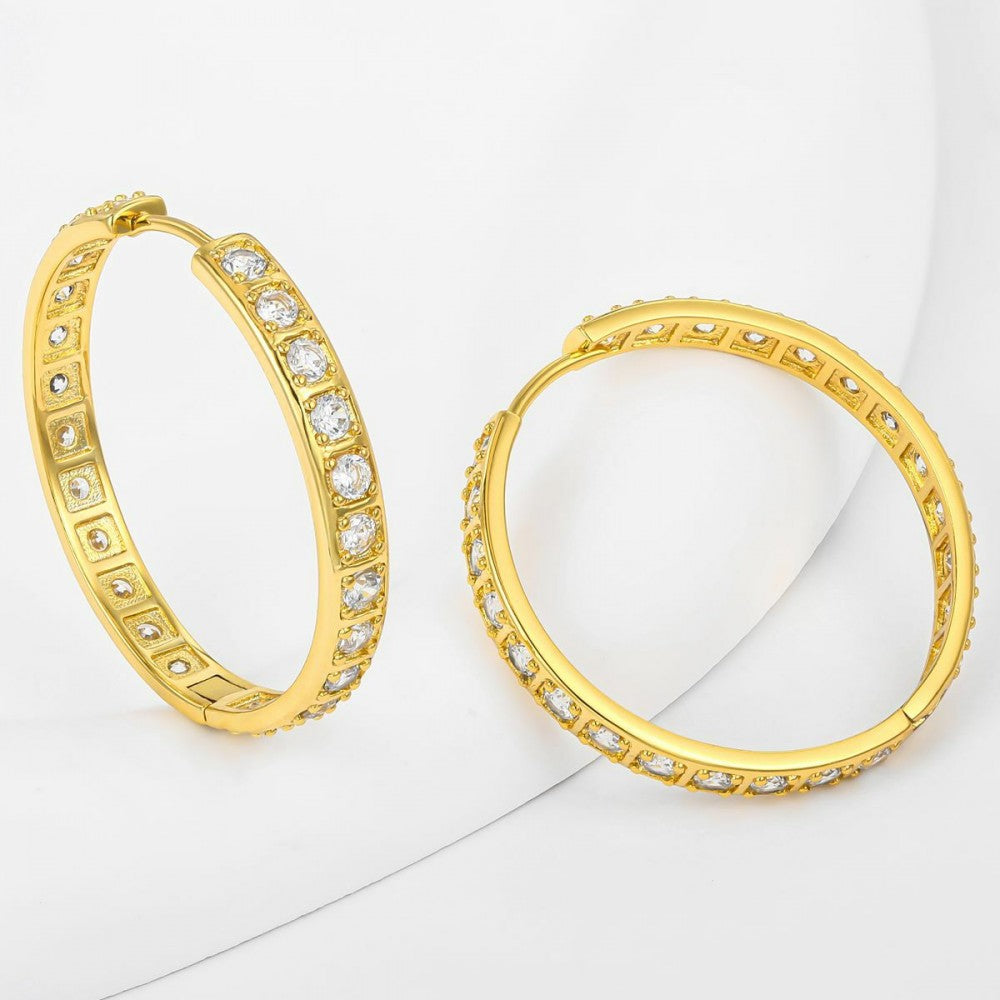 Ohrringe aus goldplattierter Legierung mit weißem Emporia® Kristall 1 