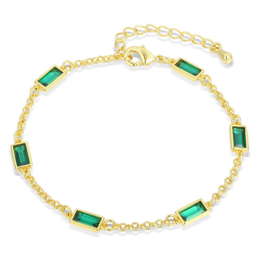 Armband aus goldplattiertesr Legierung mit grünem Emporia® Kristall