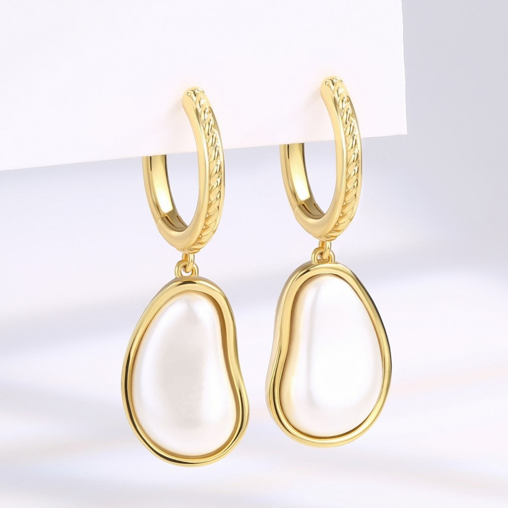 Ohrringe aus goldplattierter Legierung mit weißem Emporia® Kristall 1 