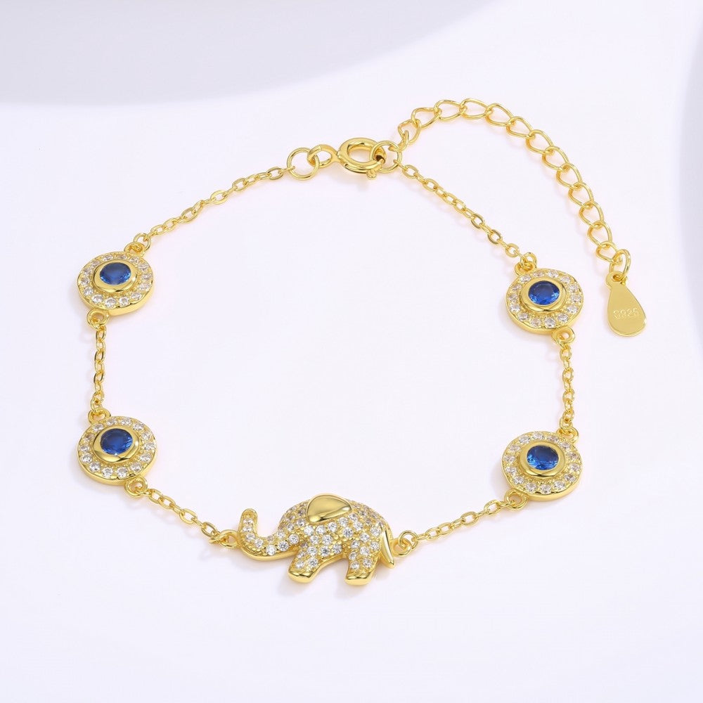 Armband aus goldplattiertesr Legierung mit blauem Emporia®-Kristall 1 