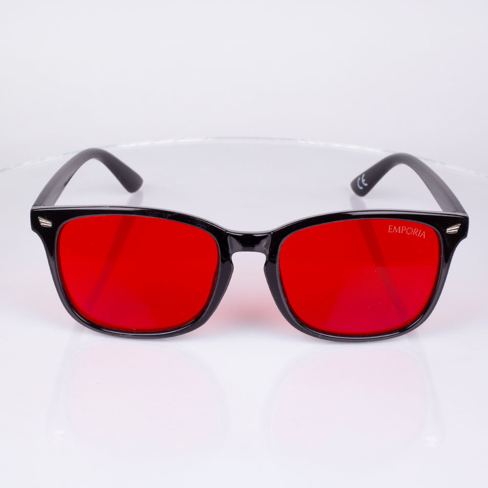 EMPORIA bluelight blocking glasses, red lens, black frame