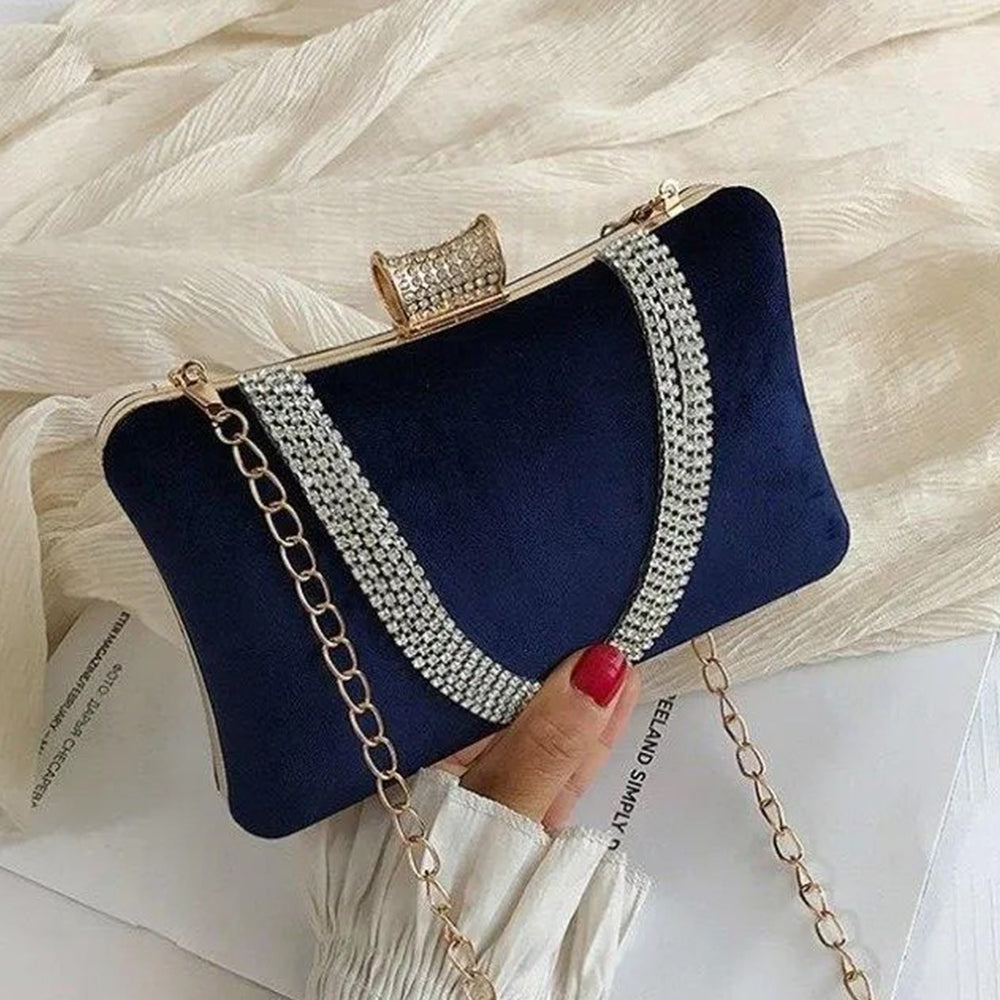 Tasche aus goldplattierter Legierung mit weißem Emporia® Kristall 9 