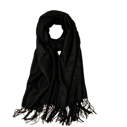 Eleganter "Kaschmir"-Schal Waldgrün, schwarz