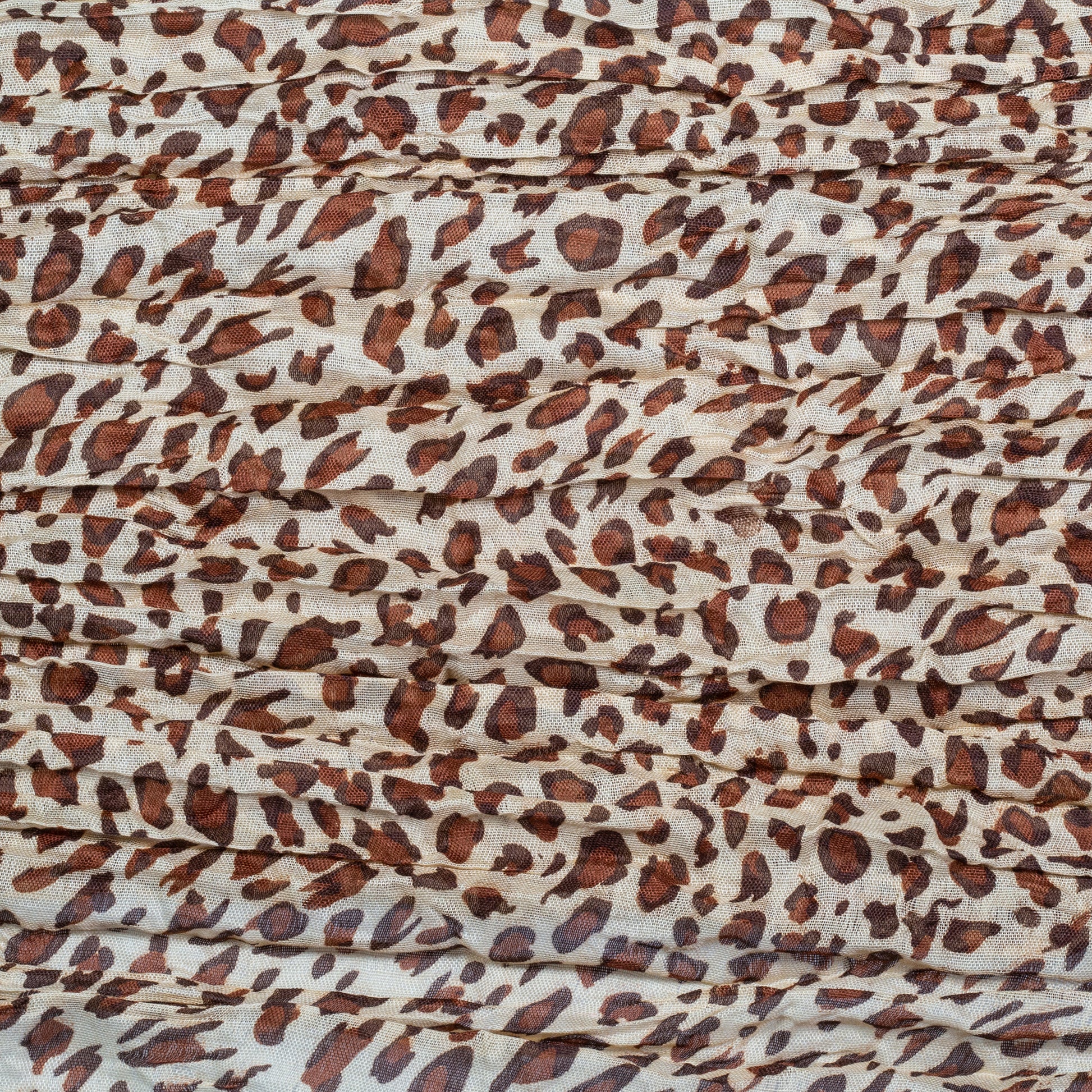 100% Viscose Fashion Scarf, Size: 160 cm x 50 cm, Wash in Machine 30 degrees, Color: LEOPARD BROWN 2 