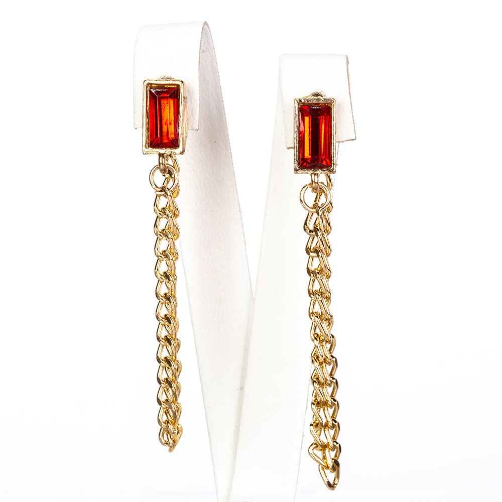 Uhr aus goldplattierter Legierung mit rotem Emporia®-Kristall und weißem Emporia® Kristall 7 