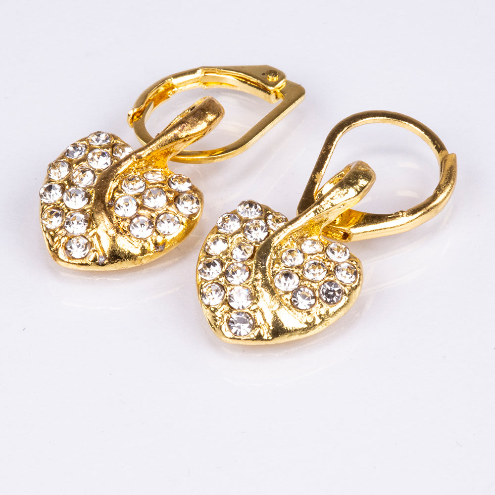 5-teiliges, goldfarbenes Emporia Schmuckset in Premium-Qualität, in einer exklusiven Geschenkbox in Lederoptik (mit Uhr, Armband, Halskette, Ohrringen und Ring, mit weißem Emporia-Kristall)