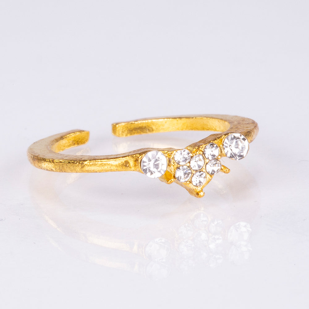 5-teiliges, goldfarbenes Emporia Schmuckset in Premium-Qualität, in einer exklusiven Geschenkbox in Lederoptik (mit Uhr, Armband, Halskette, Ohrringen und Ring, mit weißem Emporia-Kristall) 6 