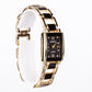 5-teiliges, goldfarbenes Emporia Schmuckset in Premium-Qualität, in einer exklusiven Geschenkbox in Lederoptik (mit Uhr, Armband, Halskette, Ohrringen und Ring, mit schwarzen und weißen Emporia-Kristallen)