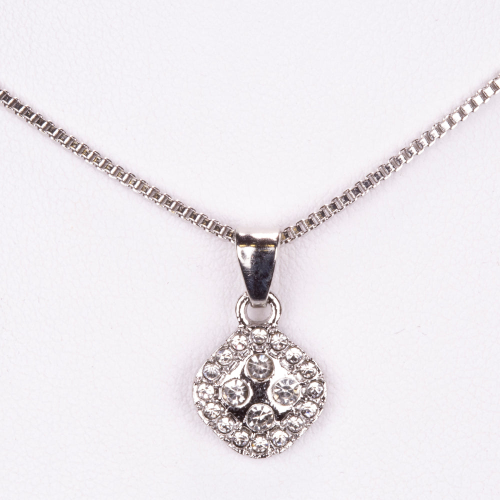 5-teiliges, silberfarbenes Emporia Schmuckset in Premium-Qualität, in einer exklusiven Geschenkbox in Lederoptik (mit Uhr, Armband, Halskette, Ohrringen und Ring, mit weißem Emporia-Kristall) 3 