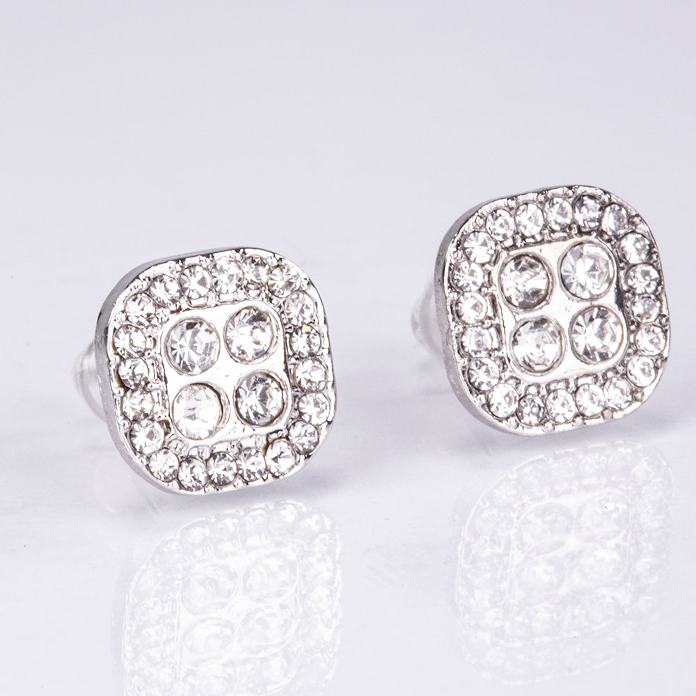 5-teiliges, silberfarbenes Emporia Schmuckset in Premium-Qualität, in einer exklusiven Geschenkbox in Lederoptik (mit Uhr, Armband, Halskette, Ohrringen und Ring, mit weißem Emporia-Kristall) 6 