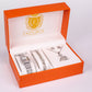 5-teiliges, silberfarbenes Emporia Schmuckset in Premium-Qualität, in einer exklusiven Geschenkbox in Lederoptik (mit Uhr, Armband, Halskette, Ohrringen und Ring, mit weißem Emporia-Kristall)