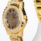 4-teiliges, goldfarbenes Emporia Schmuckset in Premium-Qualität, in einer exklusiven Geschenkbox in Lederoptik (mit Uhr, Armband, breiter Halskette und einer Halskette mit Kreuzanhänger und weißem Emporia-Kristall)