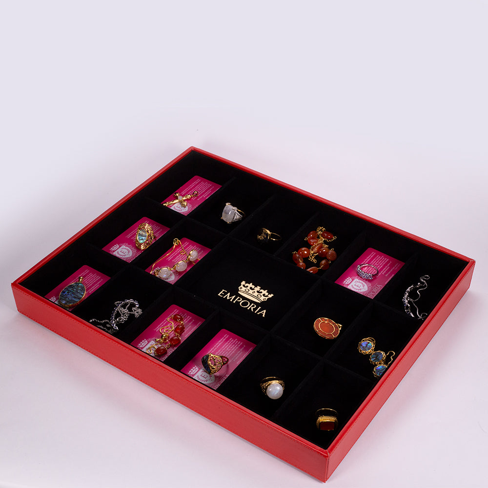 4-teiliges Set mit Emporia Schmuckkästen aus "Samt"