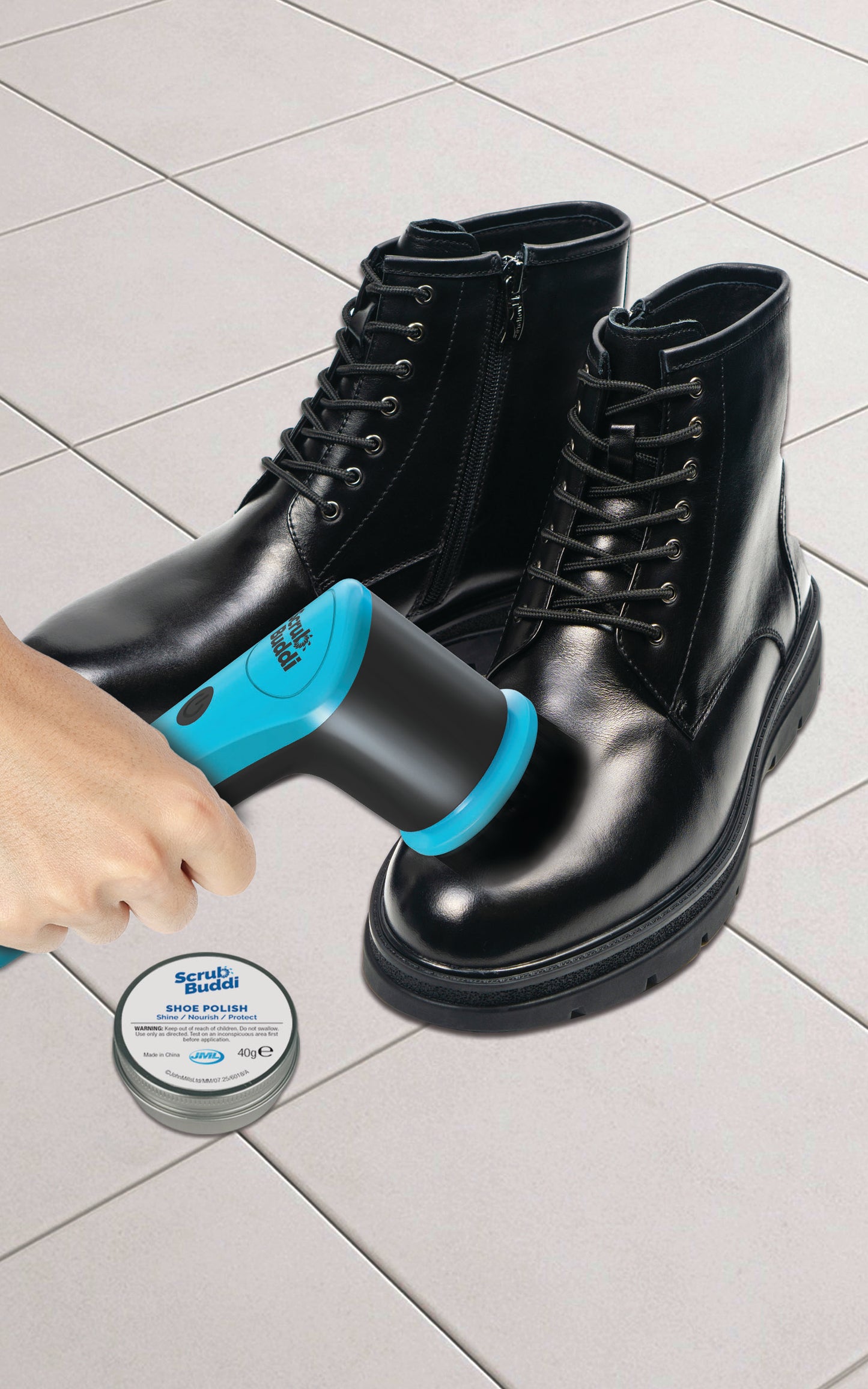 Scrub Buddi Elektrischer Schuhreiniger mit 3 austauschbaren Aufsätzen
