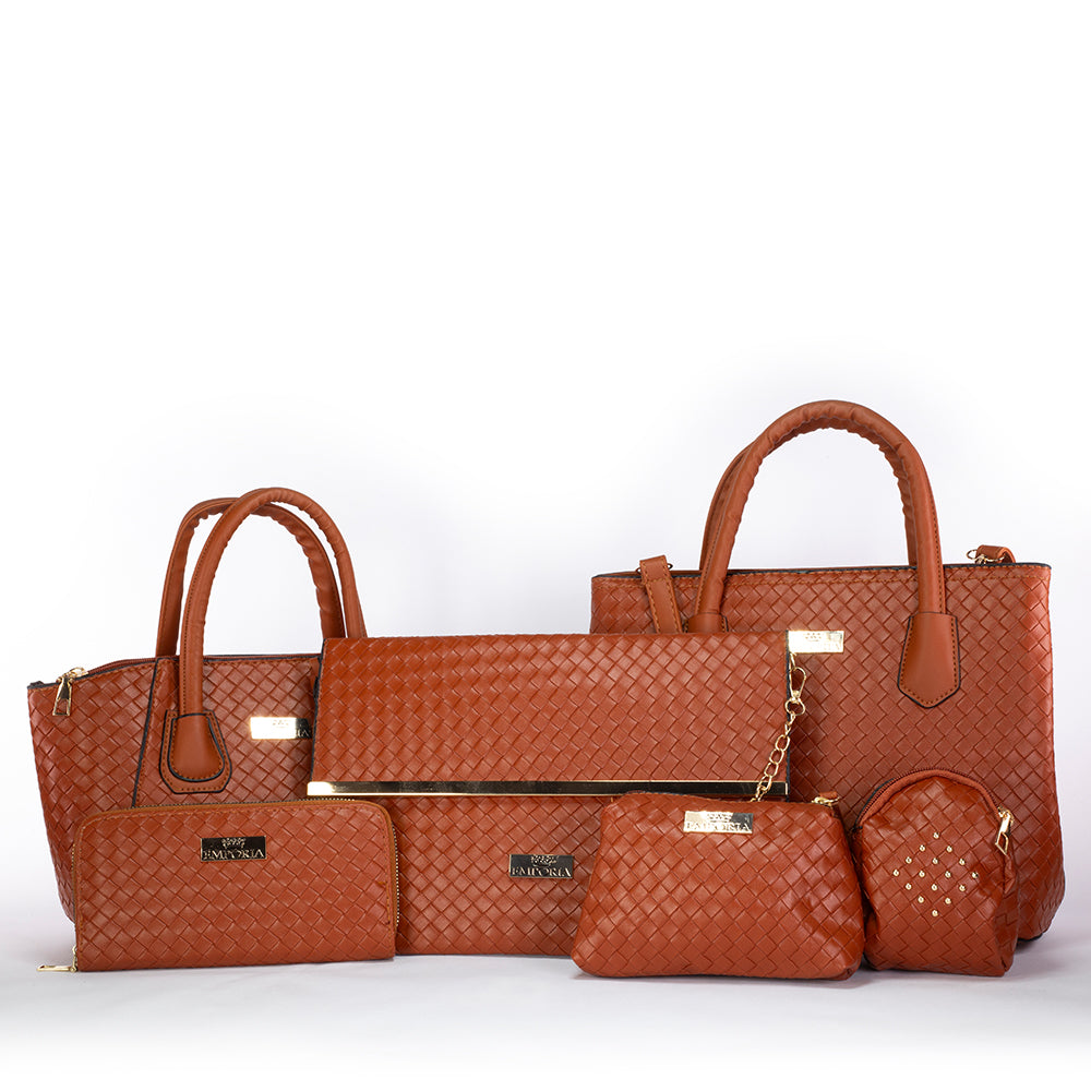 Emporia 2024 Sommerkollektion - "Zeitlos", 6-teiliges Taschenset; braun 1 