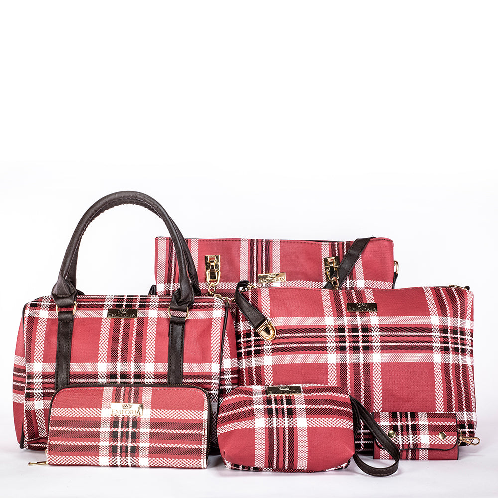 Emporia 2024 Sommerkollektion - "Rubinwelle", 6-teiliges Taschenset; rot