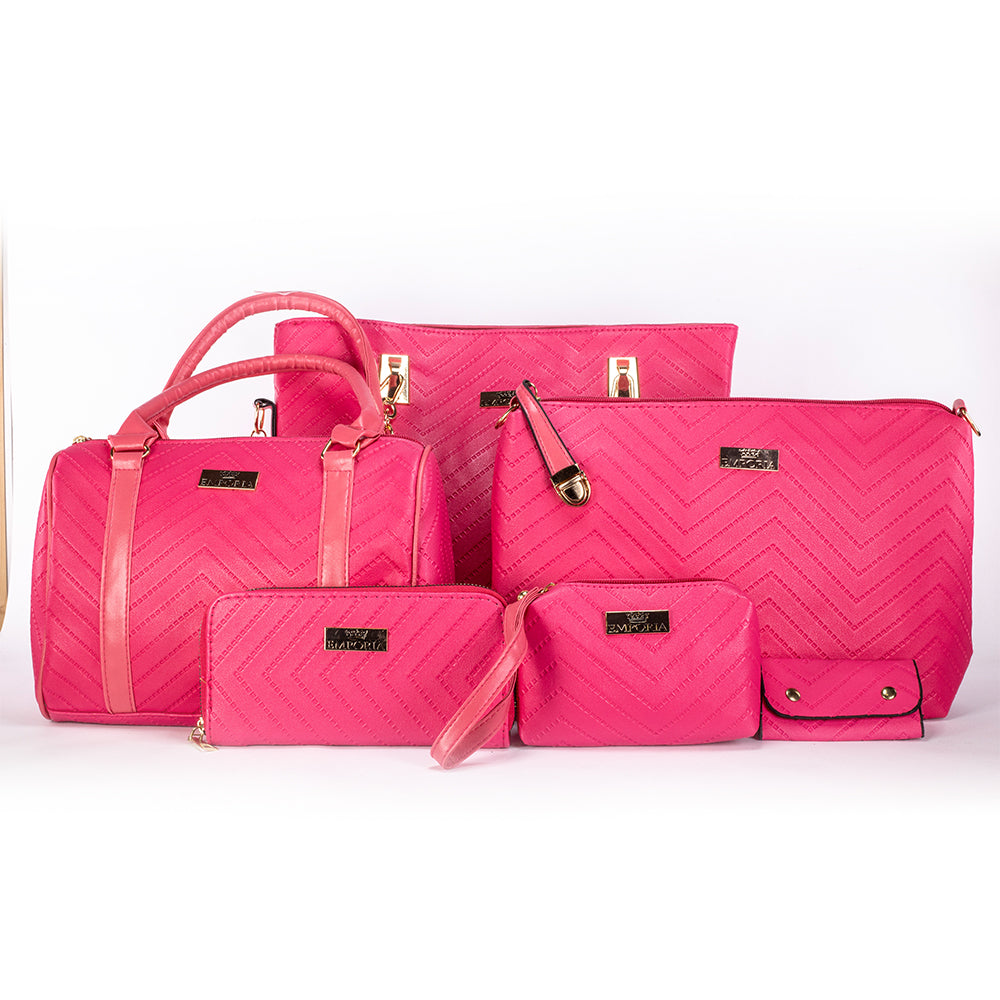 Emporia 2024 Sommerkollektion - "Tropisch", 6-teiliges Taschenset; pink 1 