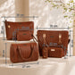 Emporia Frühjahrskollektion 2026 – „Choco Lux“, 6-teiliges Taschenset; PU-Leder, Braun