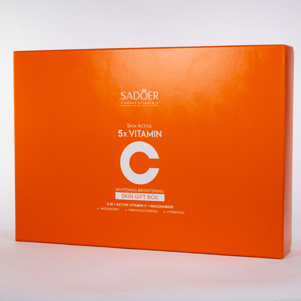 SADOER 5-fach Vitamin-C Hautbild ausgleichendes und feuchtigkeitsspendendes Gesichtspflege-Geschenkset – 6-teilig 3 