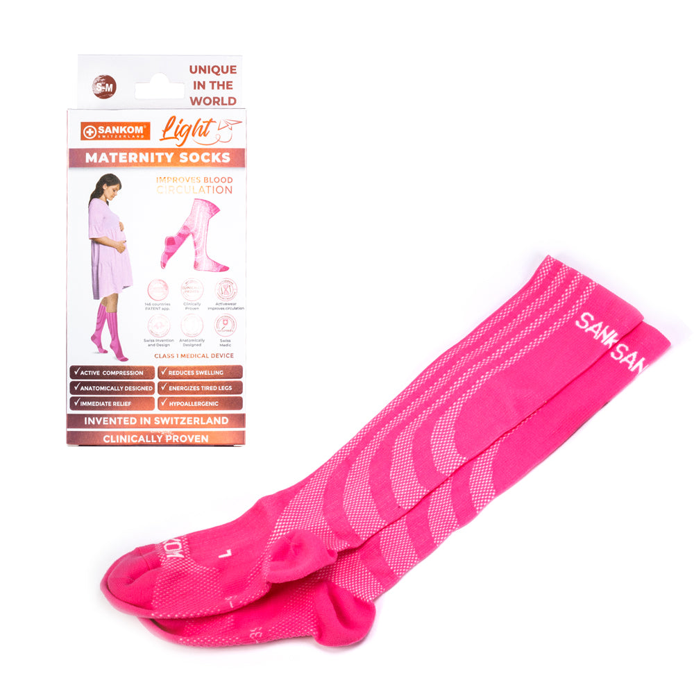 SANKOM PATENT MATERNITY LIGHT SOCKS PINK COLOR, ANTIBACTERIAL (with outerpackages); L/XL (42-47) 1 