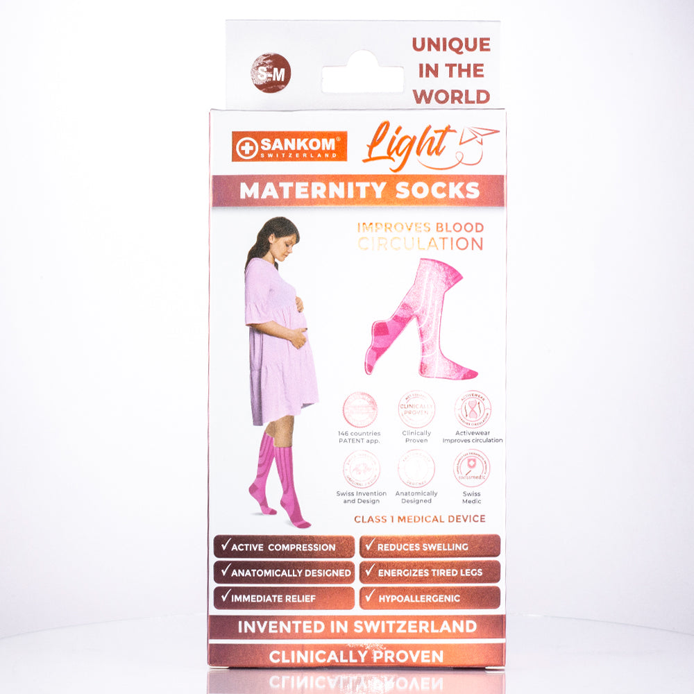 SANKOM PATENT MATERNITY LIGHT SOCKS PINK COLOR, ANTIBACTERIAL (with outerpackages); L/XL (42-47) 4 