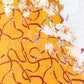 Schal "Florale Umarmung", 85 x 180 cm, Orange, 100% vegane Seide