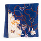 Schal "Florale Umarmung", 85 x 180 cm, Blau, 100% vegane Seide
