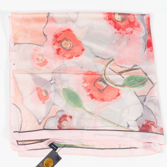 Schal "Strahlender Garten", 85 x 180 cm, Rosa, 100% vegane Seide