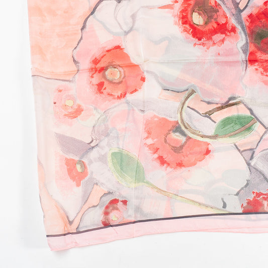 Schal "Strahlender Garten", 85 x 180 cm, Rosa, 100% vegane Seide