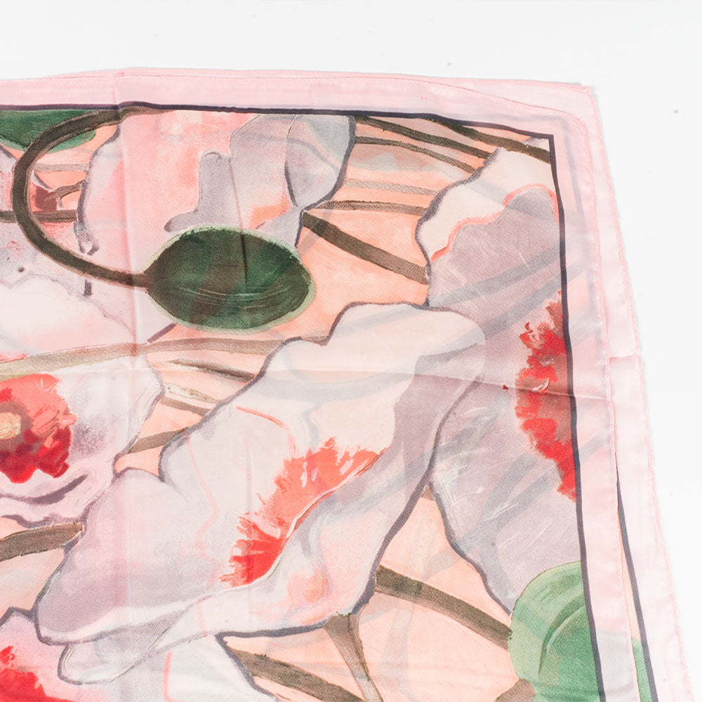 Schal "Strahlender Garten", 85 x 180 cm, Rosa, 100% vegane Seide
