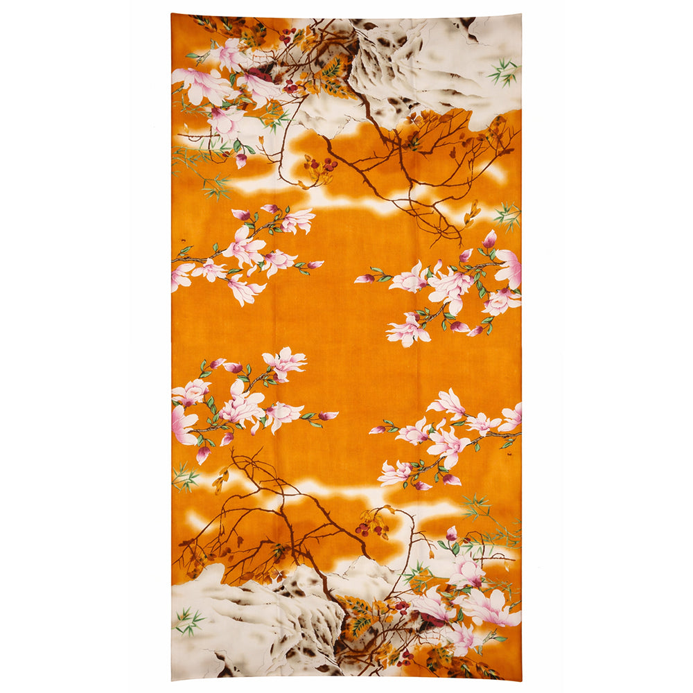"Edens Fülle" Schal, orange, 85 cm x 180 cm, 100% vegane Seide