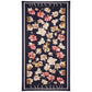 Schal mit Blumen und Schrift, blau, 85 cm x 180 cm, 100% vegane Seide