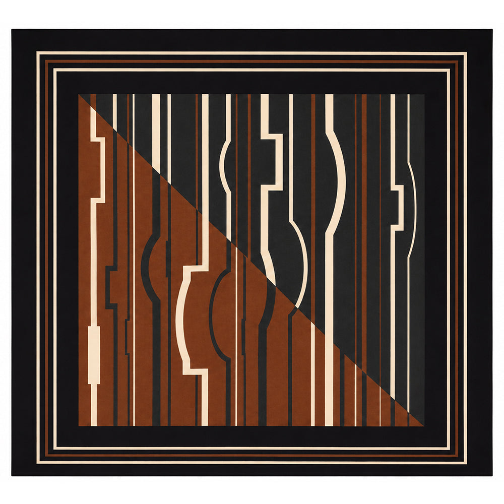 Seidenschal „Desert Mirage“, rostbraun, 90 x 90 cm