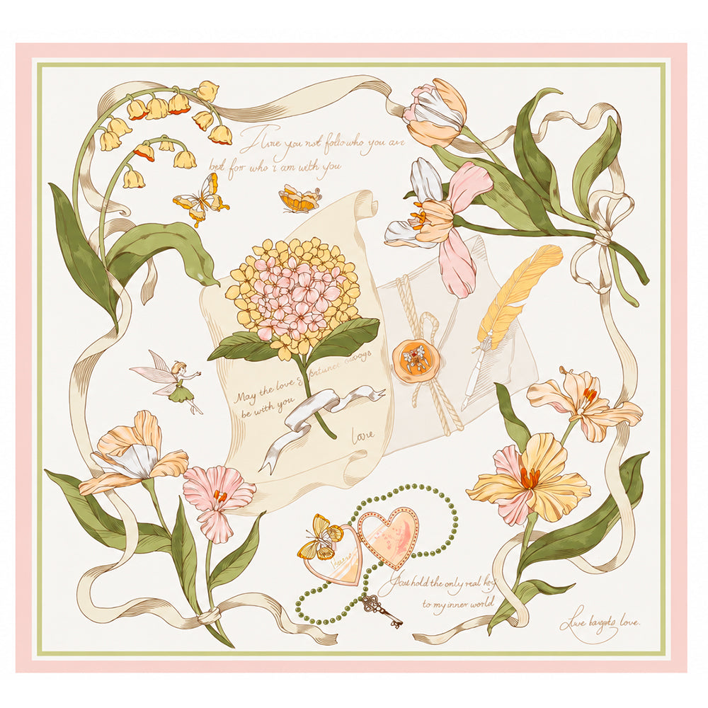 Seidenschal „Garden Whisper“, salbeigrün, 90 x 90 cm 2 