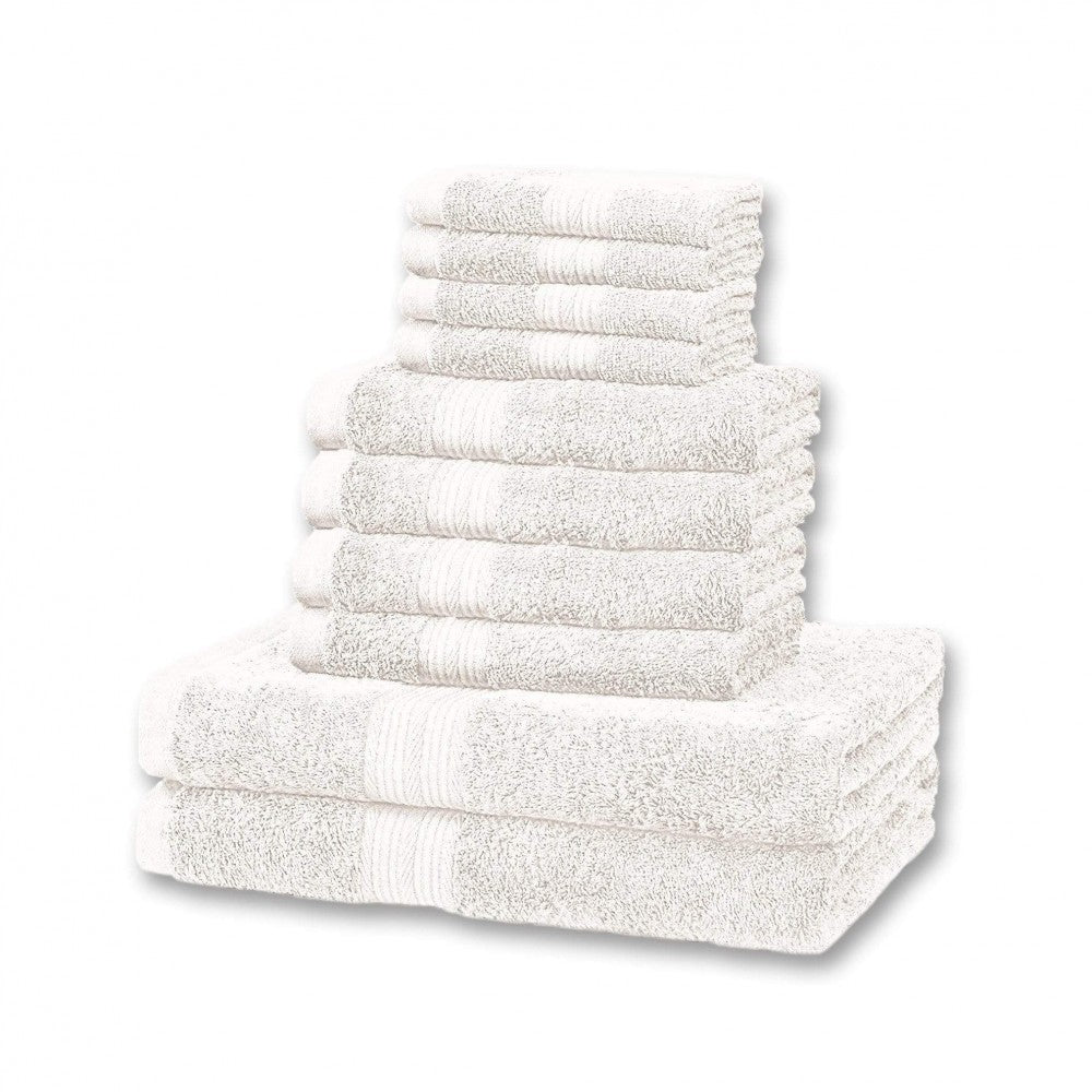 100% Cotton Extra Soft 5 + 5 pcs Towel set, OFF-WHITE 1 