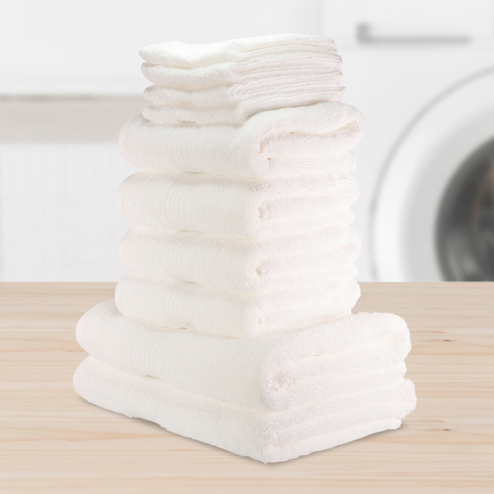 100% Cotton Extra Soft 5 + 5 pcs Towel set, OFF-WHITE