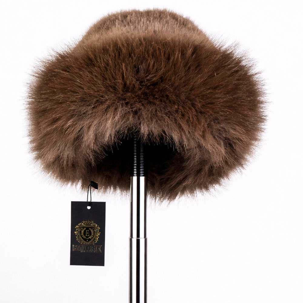Braune Wintermütze aus Kunstfell – Einheitsgröße 3 