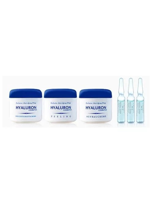 Hyaluron Creme-Set 3x125 ml Creme und 15 x 2ml Ampullen 5 