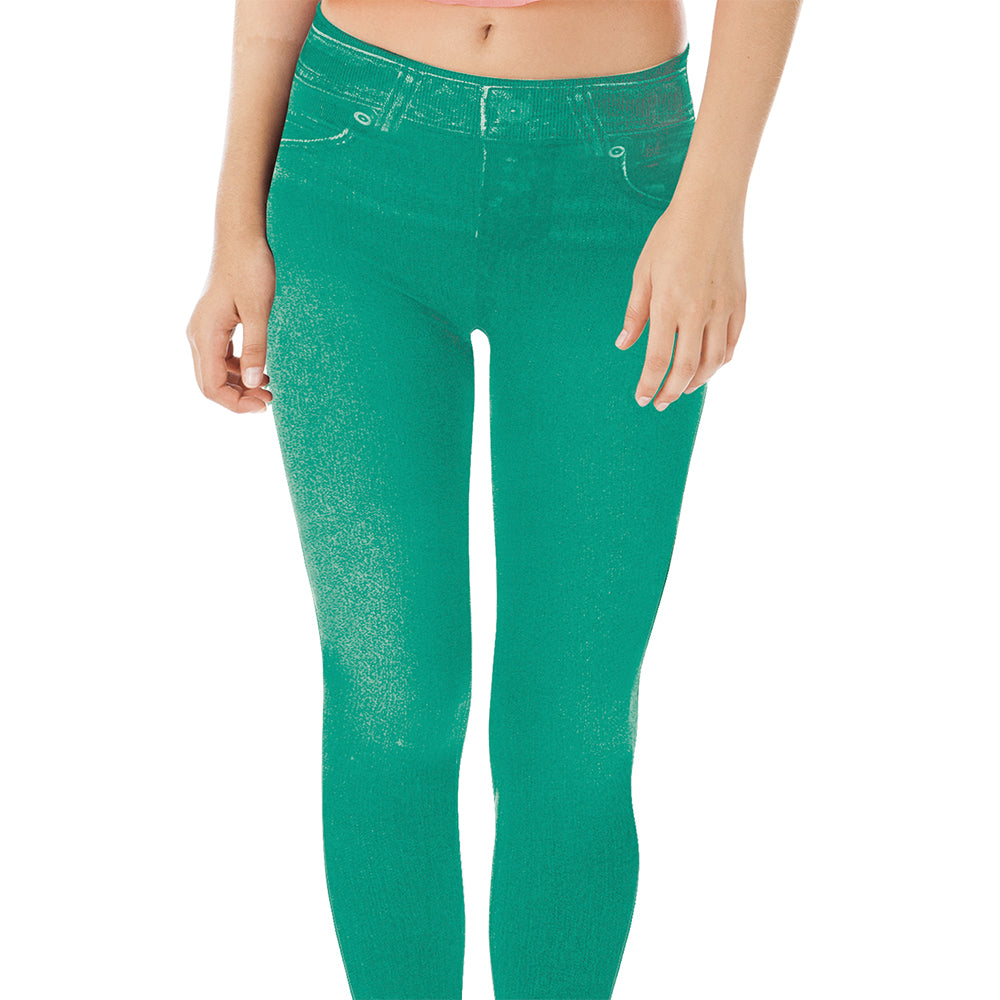 Figurformende Sommer-Jegging Set in 3 verschiedenen Farben: rot, grün, braun